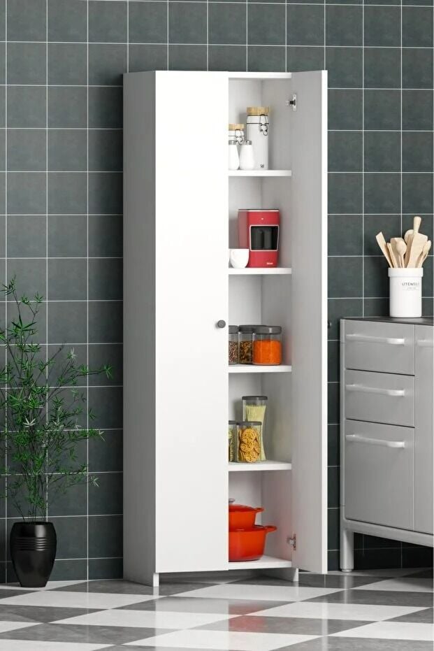 Mutfak Dolabı Banyo Dolabı Kiler Dolabı Mutfak Rafı 5 katlı Kapaklı Dolap Çok Amaçlı Dolap