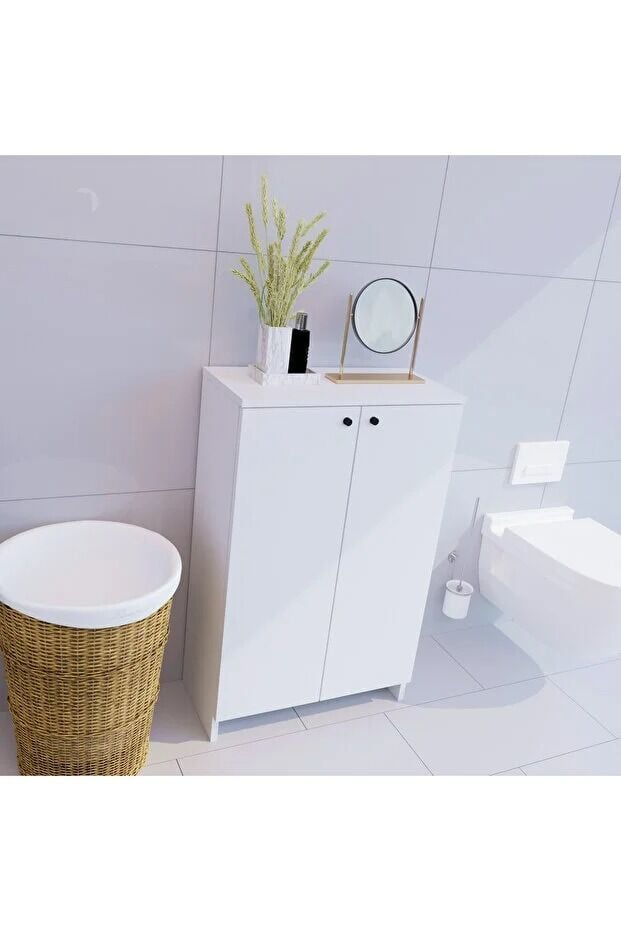 Banyo Düzenleyici Mutfak Rafı Banyo Dolabı Çok Amaçlı Dolap 5 Katlı Mutfak Düzenleyici Banyo Beyaz